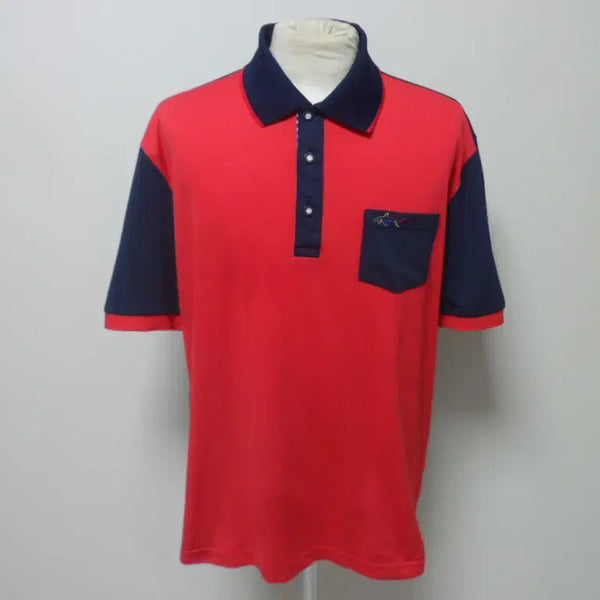 [BUNJANG] Greg Norman Men's Golf Short Sleeve Polo Shirt Navy/Red Size 100 / 그렉노만/남성/일상복/골프/반팔/카라 티셔츠/100사이즈/새제품