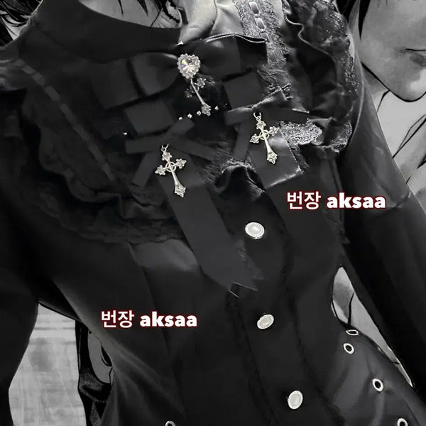 [BUNJANG] Goth Lolita Gothic Lolita Jihrage Genre Subculture One-Piece Dress Set M / 현물) 고스로리 고딕 로리타 지뢰계 서브컬쳐 원피스 드레스 셋업
