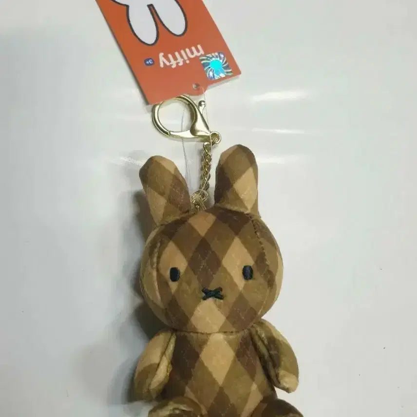 [BUNJANG] Miffy Check Pattern Keyring Doll / 미피 체크 패턴 키링 인형