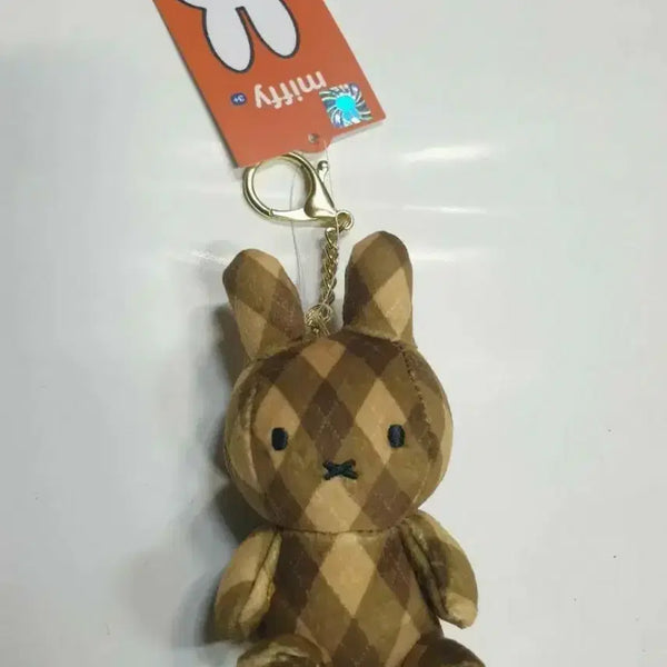 [BUNJANG] Miffy Check Pattern Keyring Doll / 미피 체크 패턴 키링 인형