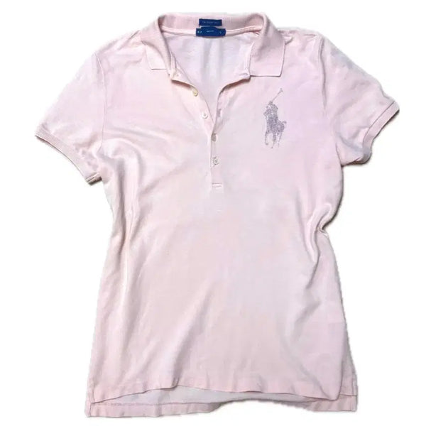 [BUNJANG] Polo Ralph Lauren Big Pony Pink Cubic Short Sleeve Polo Shirt / 폴로 랄프로렌 빅포니 연핑크 큐빅 반팔 카라티