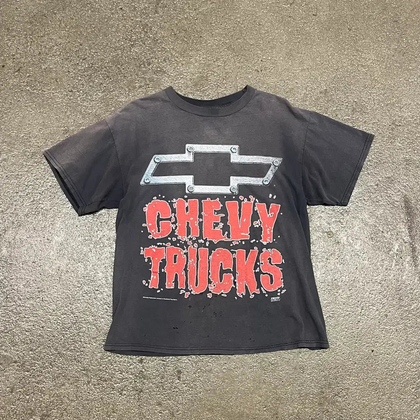 [BUNJANG] 90s Chevrolet Big Logo T-Shirt (L) / 90s 쉐보레 페이딩 티셔츠 (100-105)