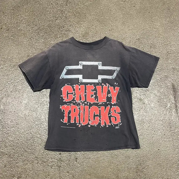 [BUNJANG] 90s Chevrolet Big Logo T-Shirt (L) / 90s 쉐보레 페이딩 티셔츠 (100-105)