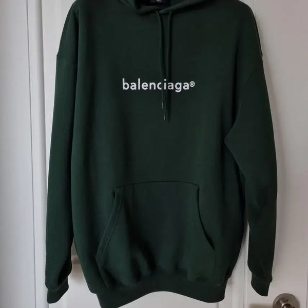 [BUNJANG] Balenciaga Simple Logo Hoodie Green M / 새상품급 발렌시아가 심플 로고 후드 그린 m사이즈