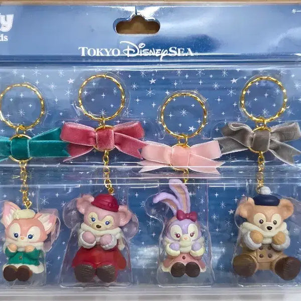 [BUNJANG] Tokyo DisneySea Duffy and Friends Christmas Season Limited Keychain 4-Set / 도쿄 디즈니씨 더피 앤 프렌즈 키링 4종 세트 크리스마스 시즌 한정