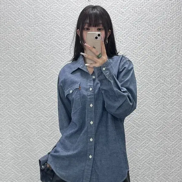 [BUNJANG] Levi's Chambray Pocket Work Shirt / 리바이스 컨트리 웨스턴 샴브레이 포켓 워크 셔츠 L C13271