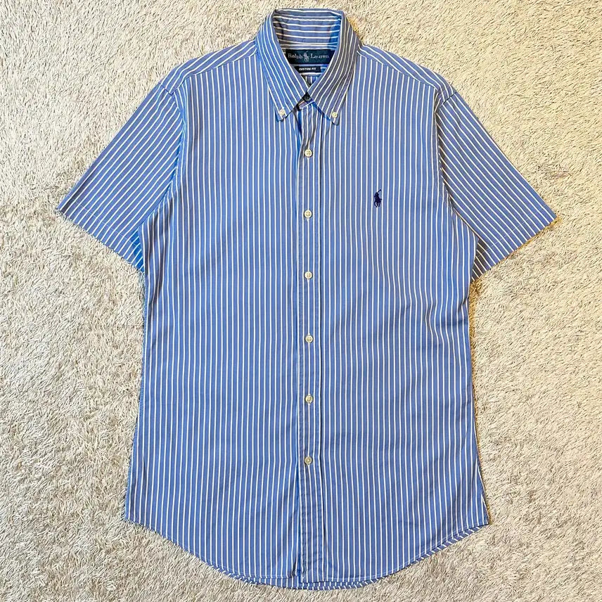 [BUNJANG] Polo Ralph Lauren New Navy Pony Stripe Short Sleeve Shirt M / [M] 폴로 랄프로렌 신형 네이비포니 스트라이프 반팔셔츠