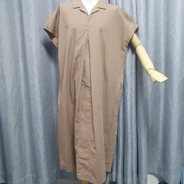 [BUNJANG] Beige Crinkled Raglan Dress / 베이지 바시락 나그랑 원피스
