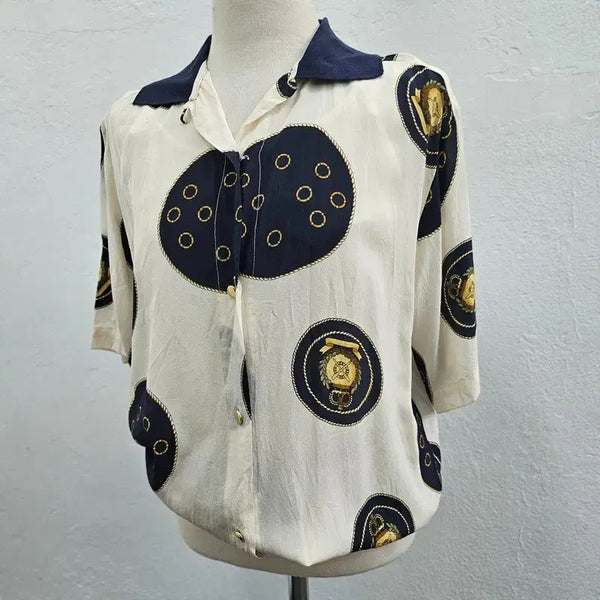 [BUNJANG] FASCINO Silk Blouse Cream / FASCINO 실크 블라우스 여 66/77 J6313