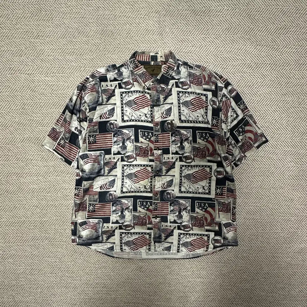 [BUNJANG] Vintage American Flag Shirt 2XL / VINTAGE american flag shirt