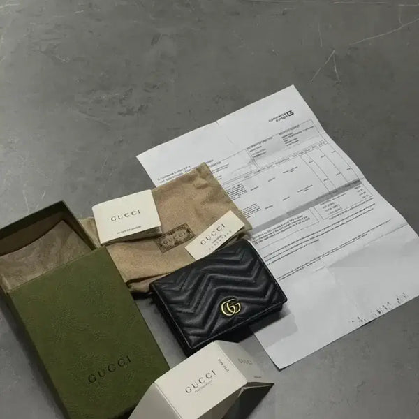[BUNJANG] Gucci Marmont Matelassé Card Case Black / 구찌 마몽 마틀라세 카드지갑