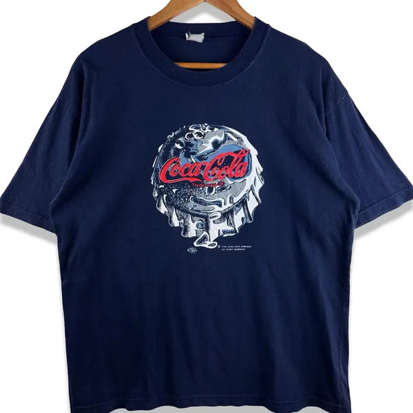 [BUNJANG] Coca-Cola Bottle Cap Graphic Short Sleeve T-Shirt / 코카콜라 병뚜껑 그래픽 반팔 티셔츠4580