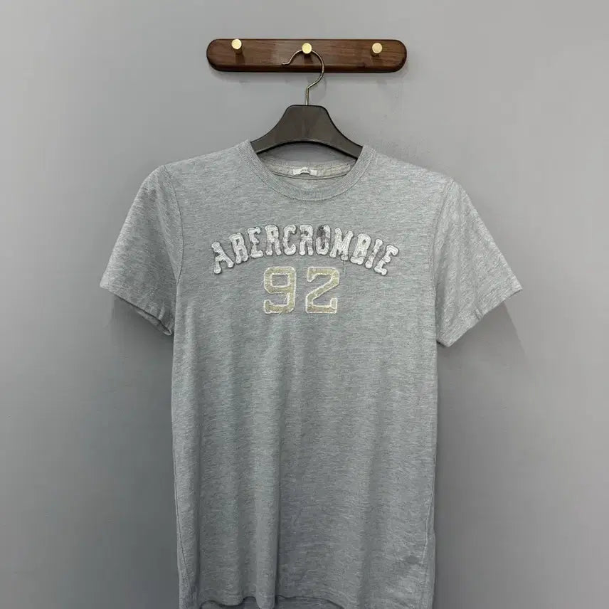 [BUNJANG] Abercrombie 92 Logo Grey Short Sleeve T-Shirt M / 아베크롬비 92로고 그레이 반팔 H3183