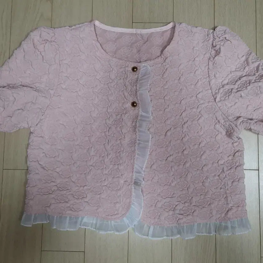 [BUNJANG] Lovely Shirring Blouse Pink / 러블리 셔링 블라우스 핑크