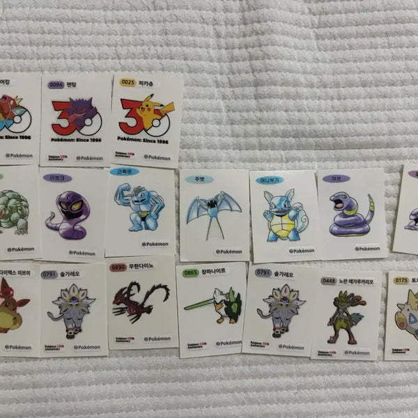 [BUNJANG] Pokemon Stickers 15 Types / 포켓몬 띠부띠부씰