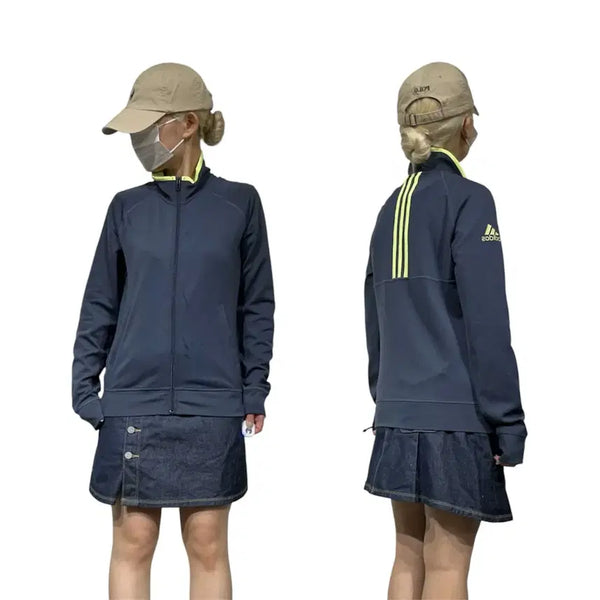 [BUNJANG] Adidas Charcoal Neon Tricolor Old School Track Top Jersey L / 아디다스 차콜 네온 삼선 올드스쿨 트랙탑 져지 L