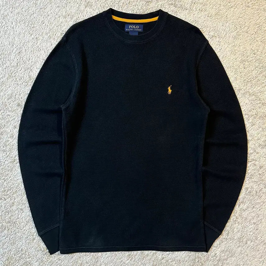 [BUNJANG] Polo Ralph Lauren New Waffle Knit Long Sleeve Black / [S] 폴로 랄프로렌 신형 와플 니트 롱슬리브 긴팔 블랙