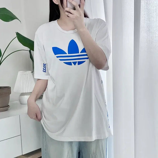 [BUNJANG] Adidas Trefoil T-Shirt White Blue 3XL / [정품] 아디다스 화이트 블루 트레포일 반팔티 [ 3XL ]