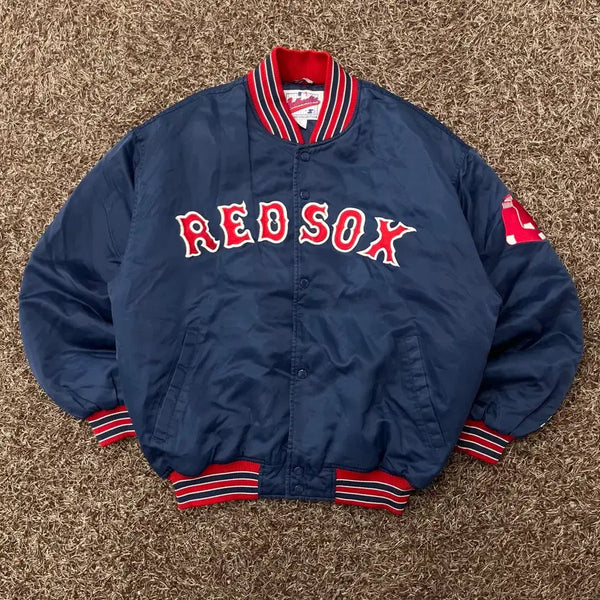[BUNJANG] L Starter 90s Red Sox Stadium Jumper Varsity Jacket / L 스타터 90s 레드 삭스 스타디움점퍼 바시티 자켓
