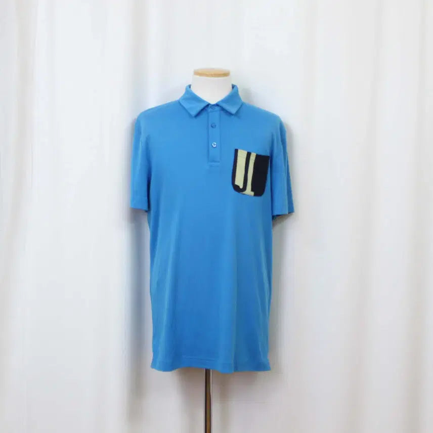 [BUNJANG] J.LINDEBERG Men's Cooling Blue Short Sleeve Golf Polo Shirt (Size L) / [정품] 제이린더버그 남성 시원한 쿨링 블루 반팔 골프 티셔츠 (L) 상상샵