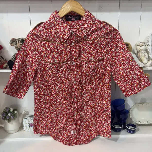 [BUNJANG] Liz Lisa Doll Red Floral Western Shirt M / LIZ LISA doll(리즈리사 돌) 레드 잔꽃 웨스턴 셔츠