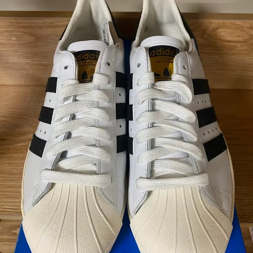 [BUNJANG] Adidas Superstar 80s Vintage Cream White/Black Shell Toe Sneakers / 아디다스 슈퍼스타 80s 흰/검 255