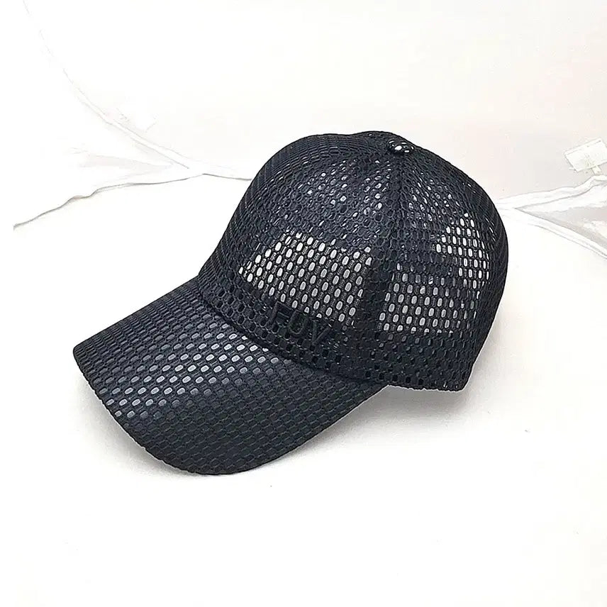 [BUNJANG] FLV All Black Mesh Cap Hat / (무배)FLV 올블랙 망사 매쉬 캡모자