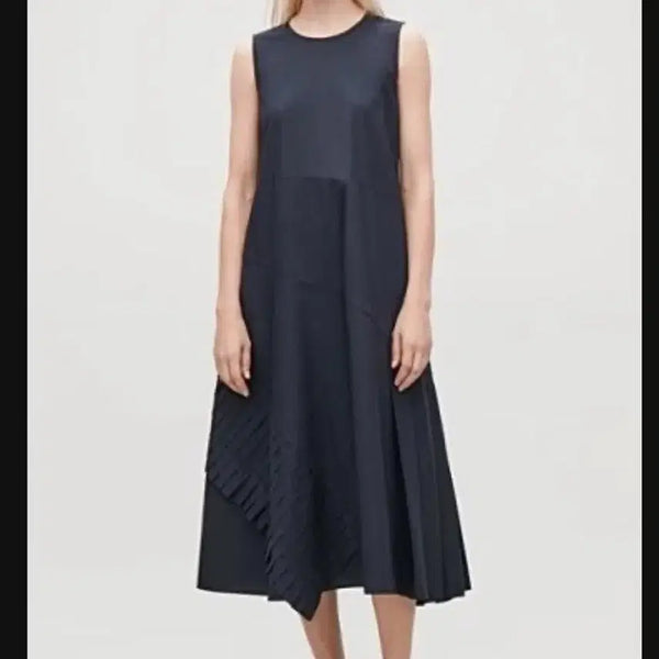 [BUNJANG] COS Drape Pleats Dress Navy / cos 코스 드레이프 플리츠 원피스