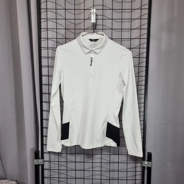 [BUNJANG] Callaway Golf Women's Long Sleeve Performance Spandex Polo Shirt Size 85 / 캘러웨이 골프 카라 긴팔 여성 골프웨어 기능성 스판 골프티 폴로티 85