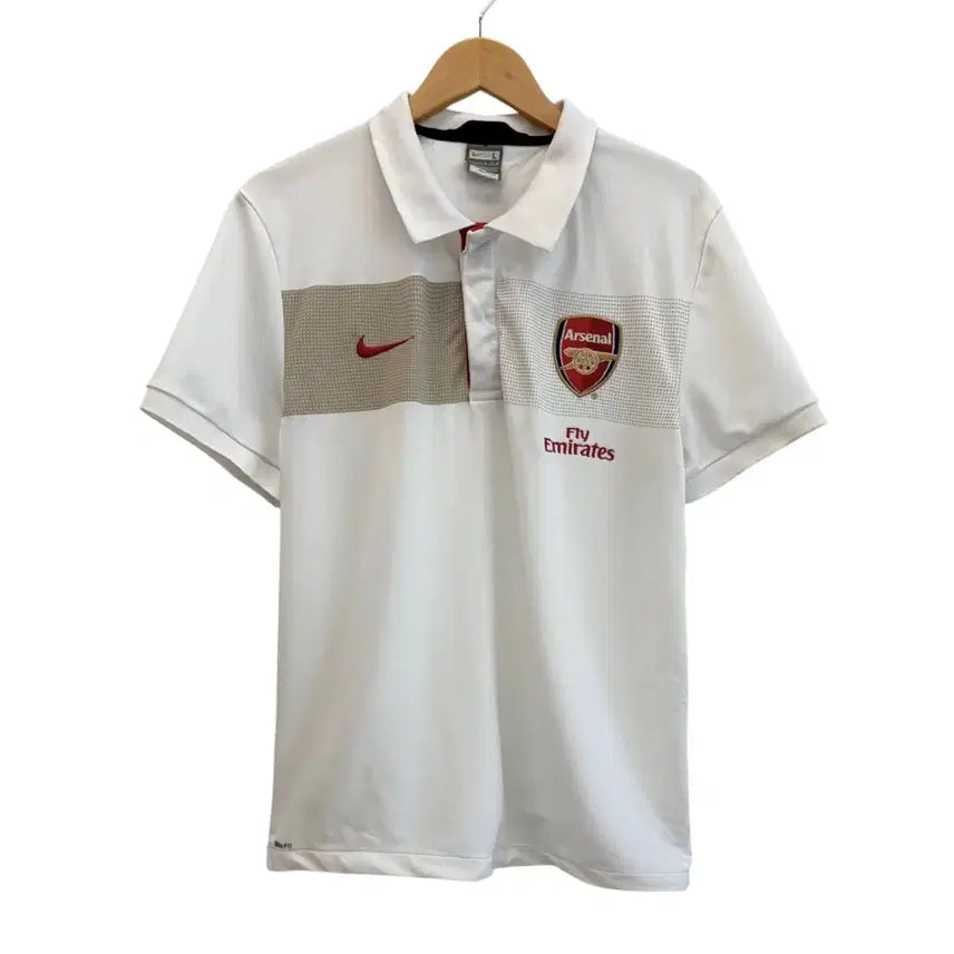 [BUNJANG] Nike Arsenal 00s Short Sleeve Pique Polo Shirt White (L) / 00년대 나이키 아스날 반팔 피케티 화이트 (L)
