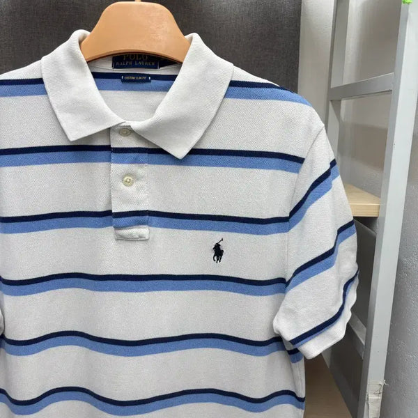 [BUNJANG] Polo Ralph Lauren Striped Short Sleeve Polo Shirt Size M / 폴로 랄프로렌 스트라이프 반팔 카라티 엠사이즈