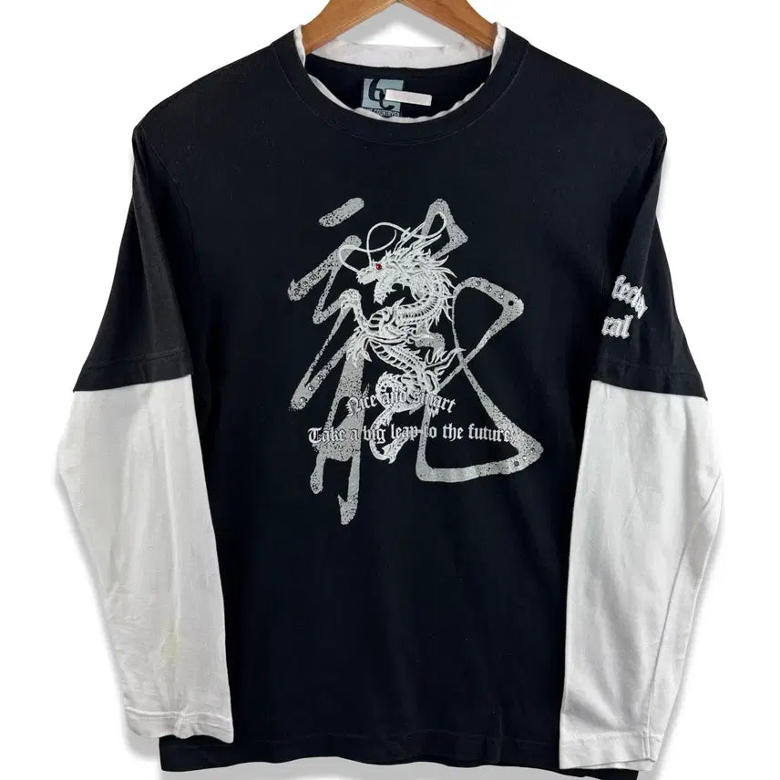 [BUNJANG] Oriental Dragon Layered Long Sleeve Shirt / JPN 오리엔탈 용 레이어드 롱슬리브4581