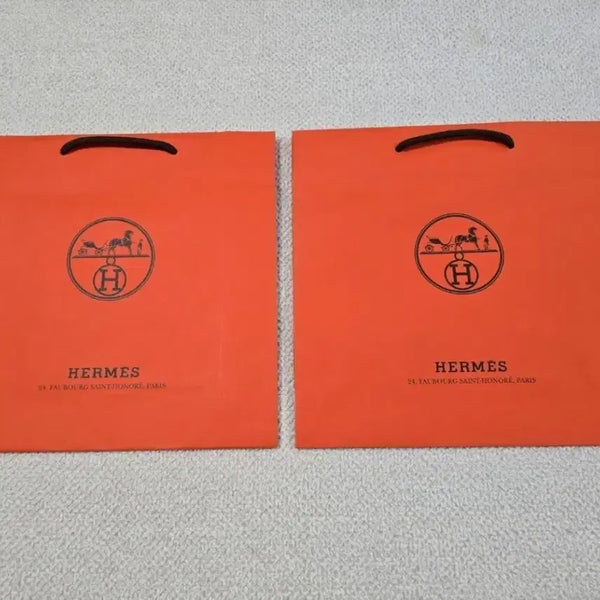 [BUNJANG] Hermes Shopping Bags Bundle Set (30x30) / *2장 일괄* 에르메스 쇼핑백 (30x30)