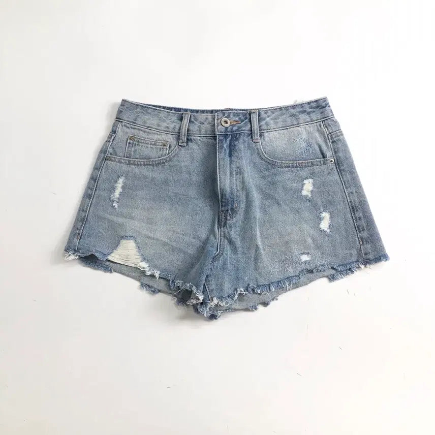 [BUNJANG] Giordano Damaged Cut Denim Shorts / 지오다노 데미지 컷팅 숏팬츠
