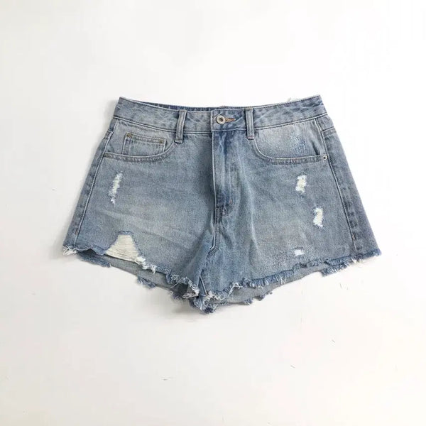 [BUNJANG] Giordano Damaged Cut Denim Shorts / 지오다노 데미지 컷팅 숏팬츠
