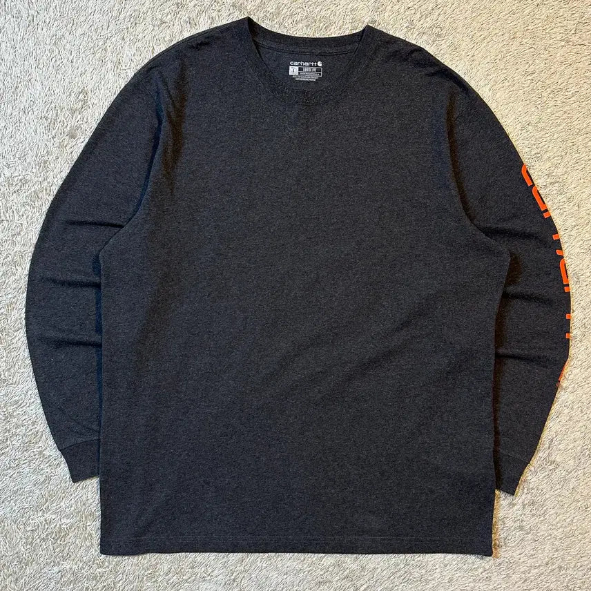 [BUNJANG] Carhartt Loose Fit Sideline Long Sleeve Charcoal L / [L] 칼하트 CARHARTT 루즈핏 사이드라인 롱슬리브 차콜