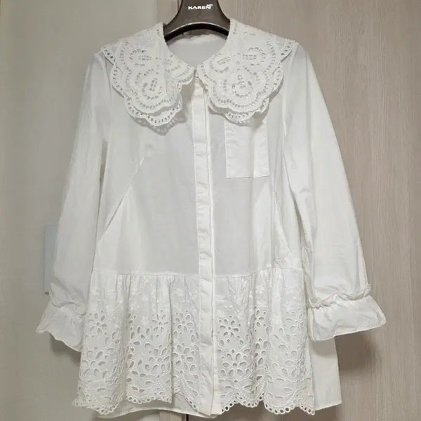 [BUNJANG] Son Jung Wan 2021 Lace Collar Blouse / 21년식 손정완 레이스 카라 블라우스
