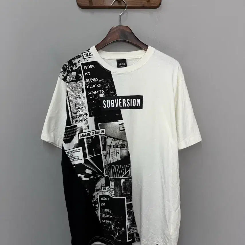 [BUNJANG] ILL's Lettering Collage Vintage Short-Sleeve T-Shirt / ILLs 레터링 콜라주 빈티지 반팔 H3186