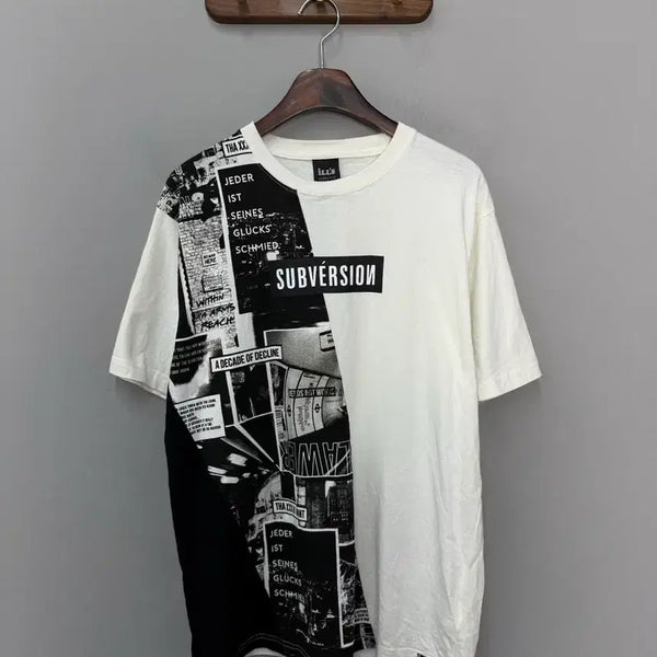 [BUNJANG] ILL's Lettering Collage Vintage Short-Sleeve T-Shirt / ILLs 레터링 콜라주 빈티지 반팔 H3186