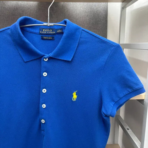 [BUNJANG] Polo Ralph Lauren Basic Logo Polo Shirt Blue - Women's M / 폴로 랄프로렌 기본 로고 카라티 블루