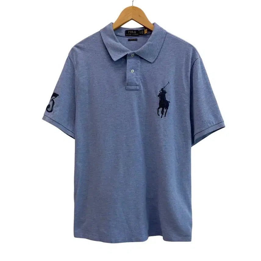 [BUNJANG] Polo Ralph Lauren QR New Big Pony Short Sleeve Pique Polo Shirt - Sky Blue (XL) / 폴로 QR신형 빅포니 반팔 피케티 카라티 소라색 (XL)