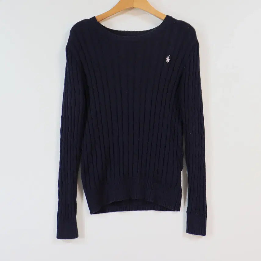 [BUNJANG] Polo Ralph Lauren Navy Cable Knit Cotton Sweater XL / POLO 랄프로렌 케이블 코튼 니트 XL 16 네이비 꽈배기 스웨터