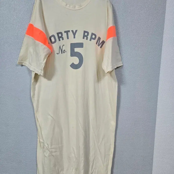 [BUNJANG] Cotton Ivory Short-Sleeve Long Dress / 순면 아이보리 반팔원피스 프리