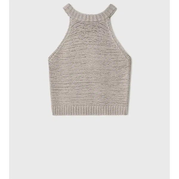 [BUNJANG] Monoha Cotton Halter Knit Gray / 모노하 코튼 홀터 니트 그레이