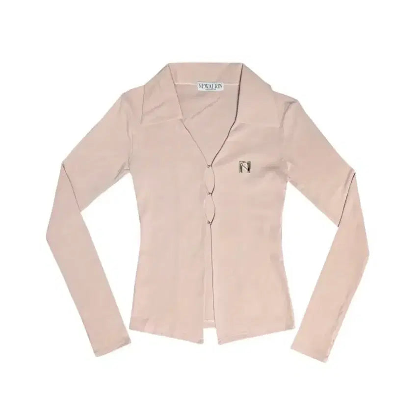 [BUNJANG] Newearlin Peach Pink Shirt Top / 배송비포함) 뉴얼린 셔츠탑 피치 핑크