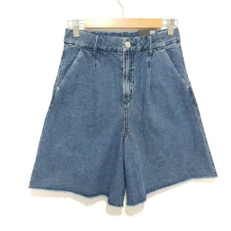 [BUNJANG] GU Denim Studio Women's Pintuck Bermuda Shorts / GU 데님 스튜디오 여성 핀턱 버뮤다 팬츠 26_S2282