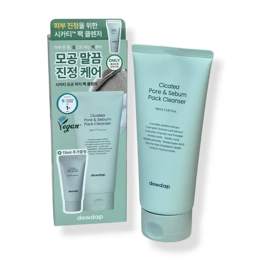 [BUNJANG] Dewdap Pore Clearing Cica Tea Pack Cleanser 150ml / [새상품] 듀댑 모공비움 시카티 팩클렌저 150ml