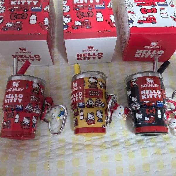 [BUNJANG] Stanley x Hello Kitty Mini Tumbler Carabiner Keyring Set (Red/Yellow/Black) / [새상품]스탠리x헬로키티 미니 텀블러 카라비너 키링 (레드/옐로우/블랙) 산리오
