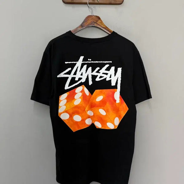 [BUNJANG] Stussy Dice Out Black T-Shirt (M) / 스투시 다이스 아웃 블랙 반팔 H3187