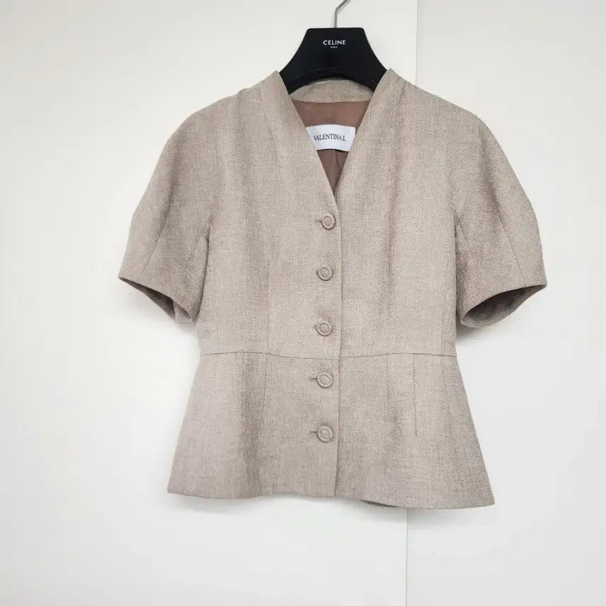 [BUNJANG] Valentinael Short Sleeve Jacket Beige / 발렌티나엘 반팔 자켓 베이지